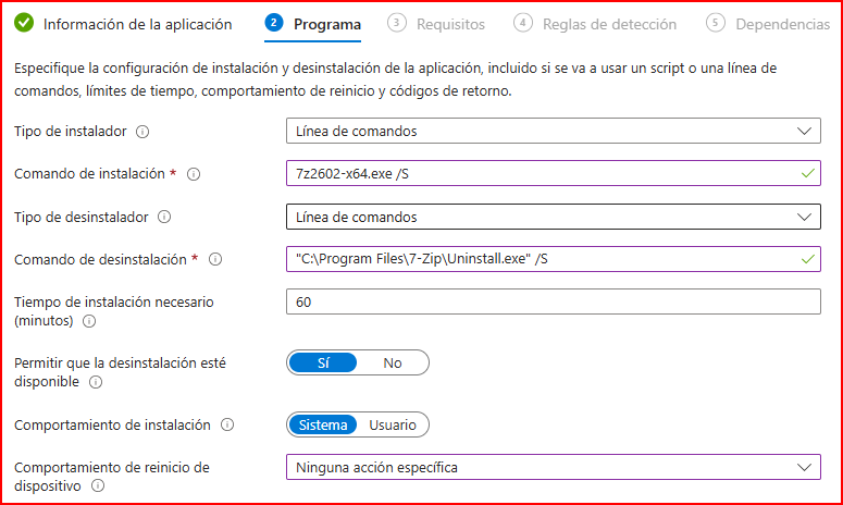 Configuración del Programa en Intune