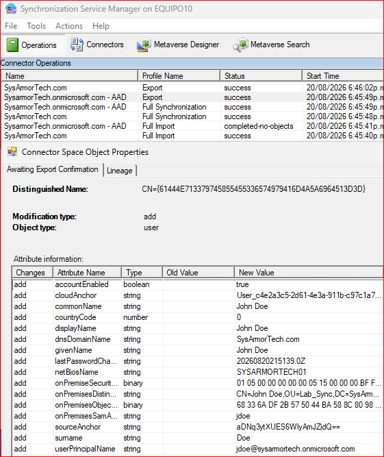 Synchronization Service Manager Status