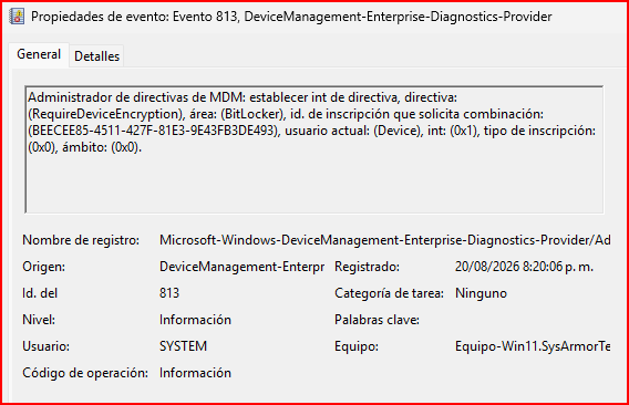 Propiedades del proveedor de administración MDM