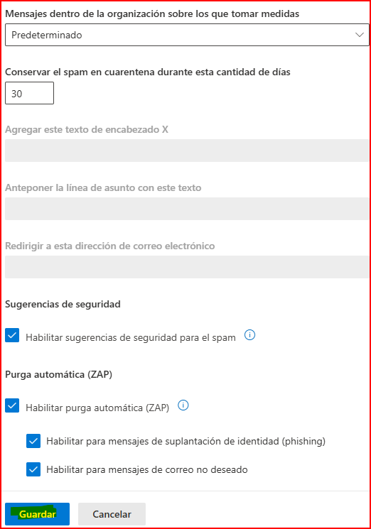 Configuración Purga Automática ZAP